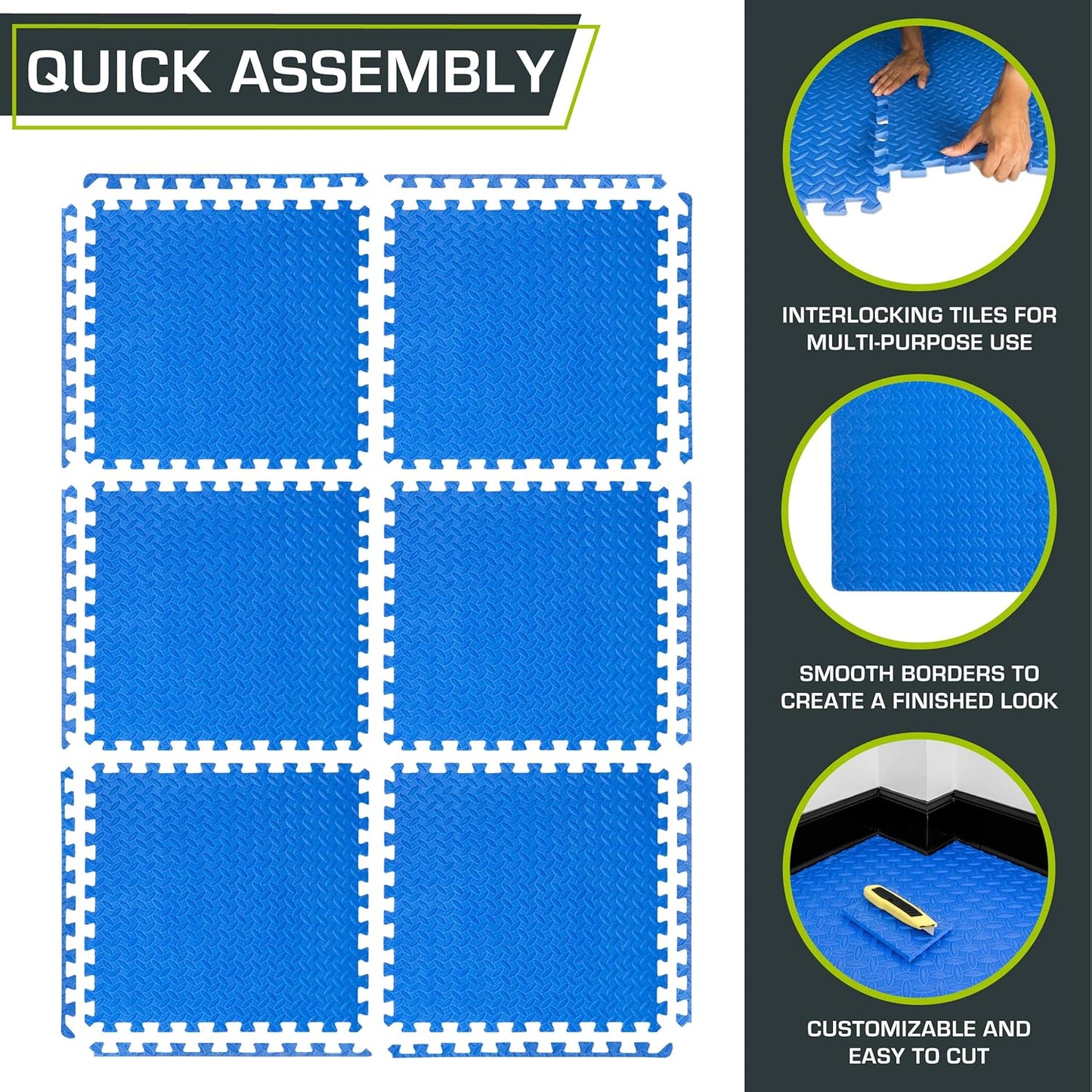 6er-Set Puzzlematte, Blue - 1/2 Inch - 24 Sq Ft - 6 Tiles