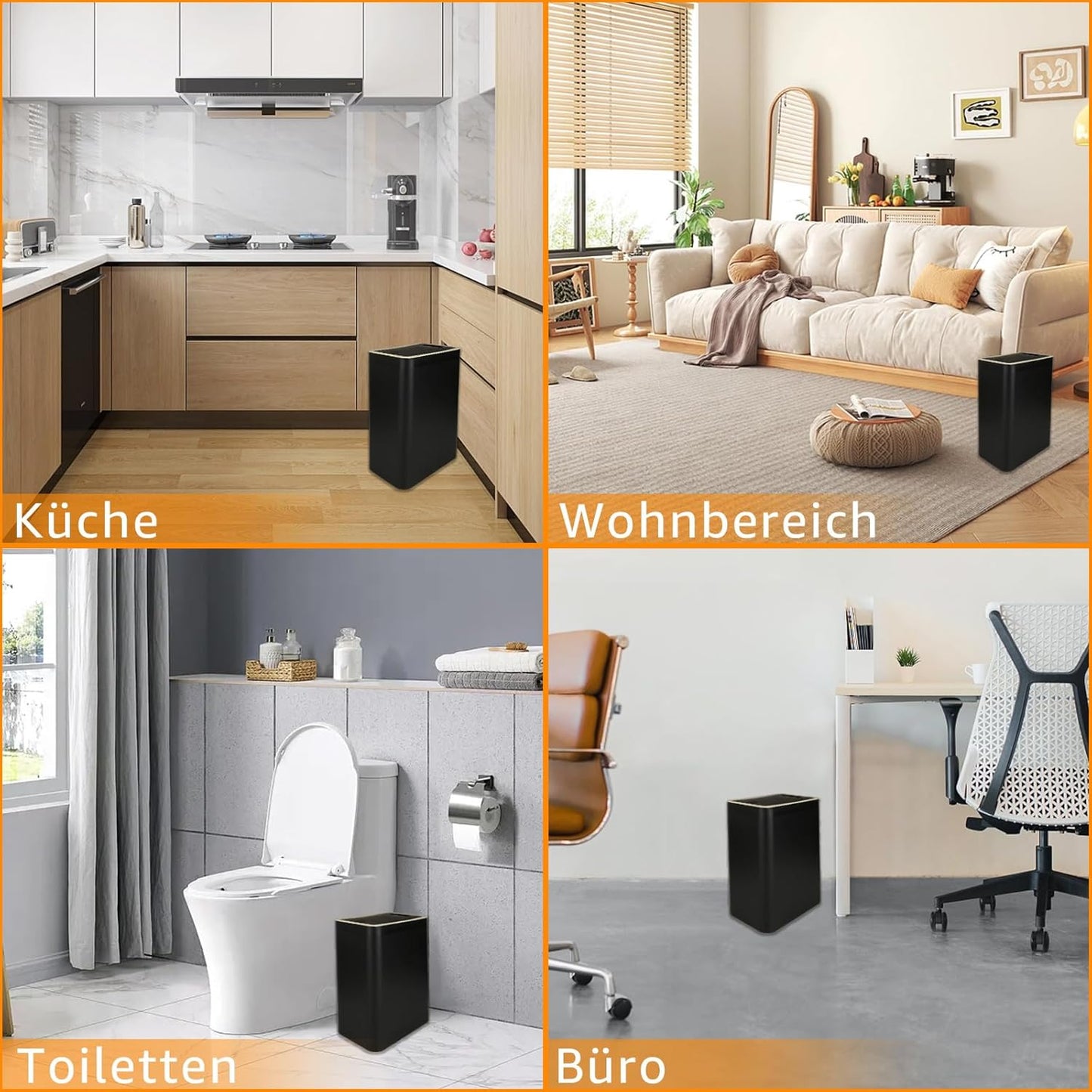 Mülleimer mit Pop-Up Deckel für Büro & Bad