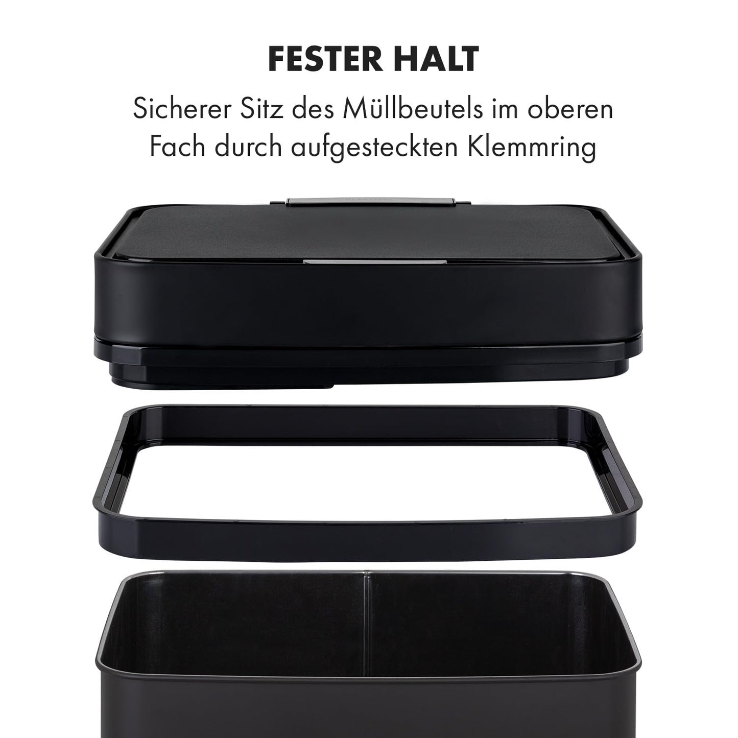 Royal Trash Sensor-Mülleimer, Mattschwarz