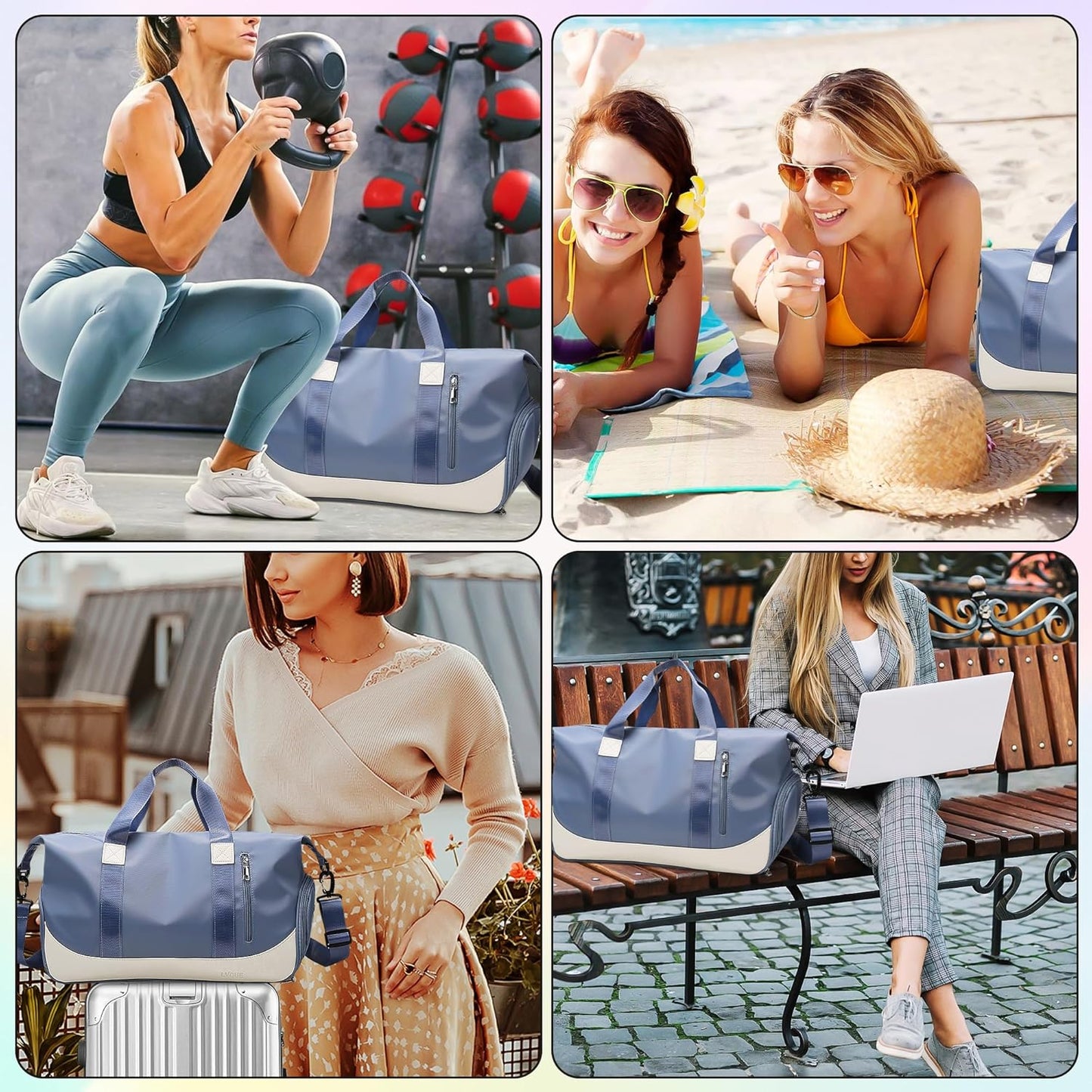 Sporttasche mit Schuh- und Nassfach, Blau