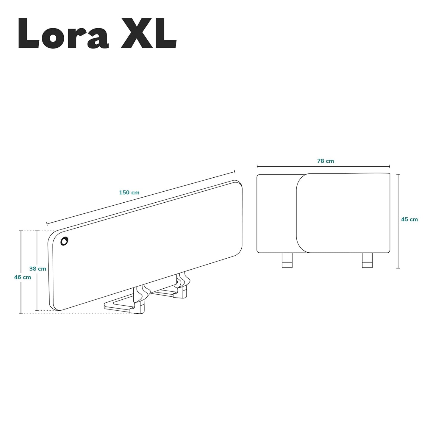 Lora XL Bettschutzgitter, X-Large ; Grau