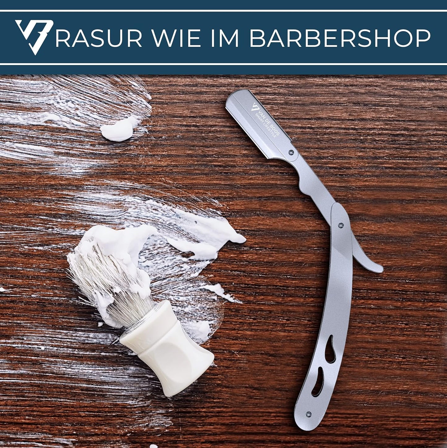 Rasiermesser-Set, Chrom Silber + 100 Derby Professional