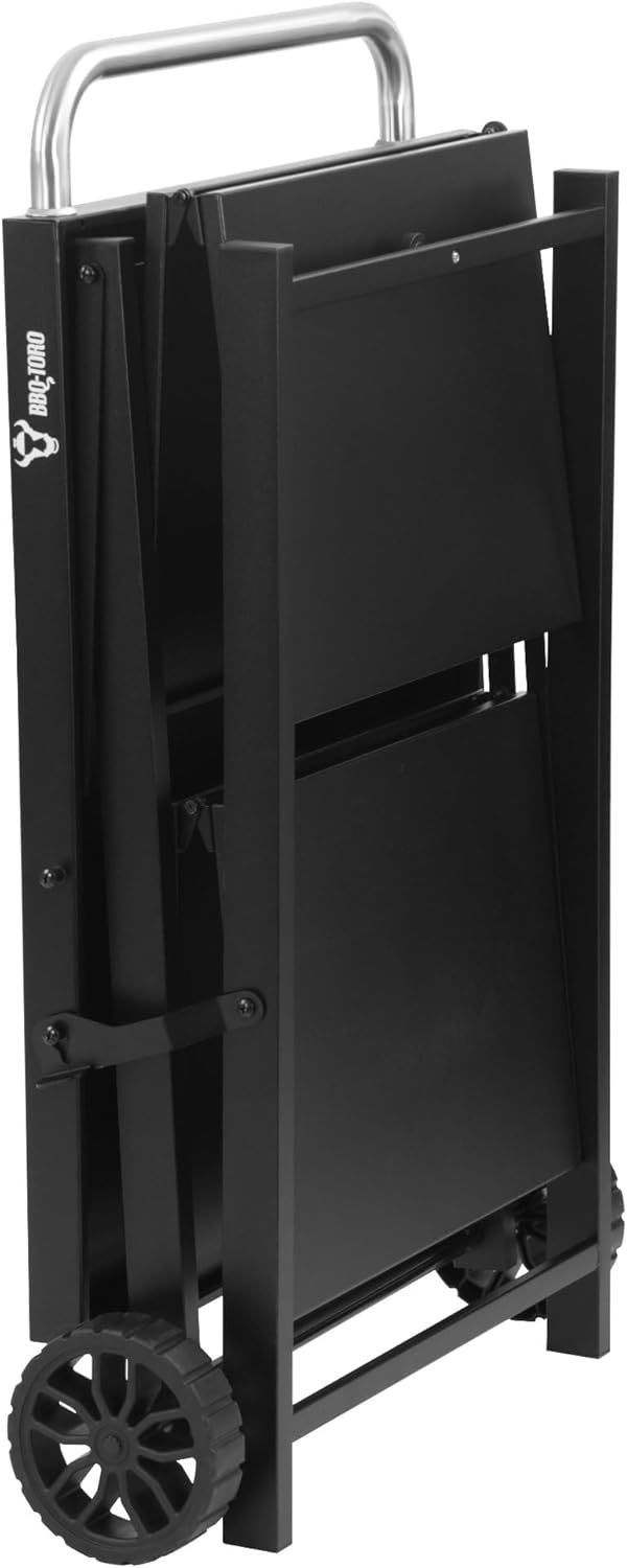 Klappbarer Grillwagen, 60 x 80 x 82 cm, Schwarz