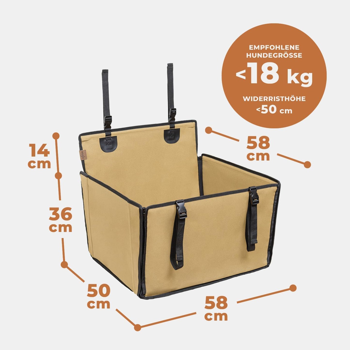 Hunde Autositz, M Beige