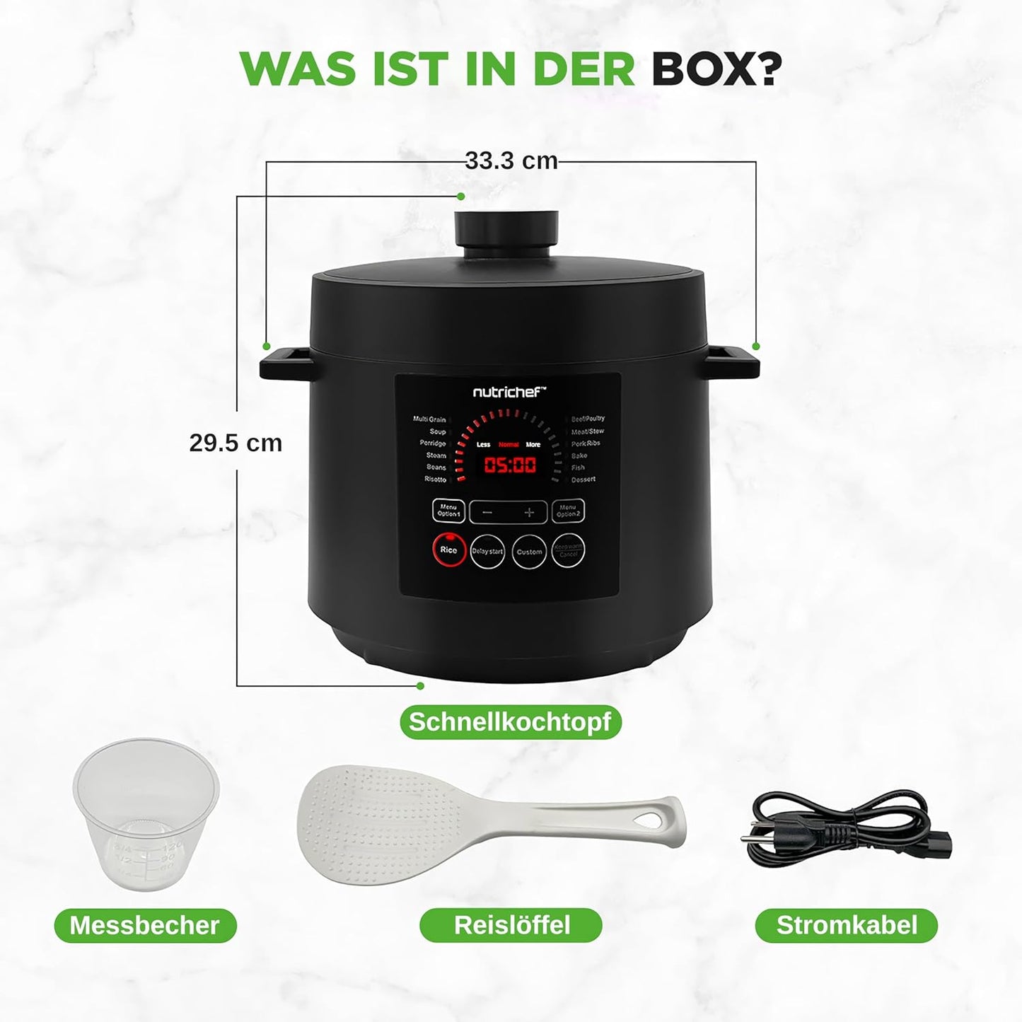Multikocher mit 9 Kochprogrammen, Schwarz