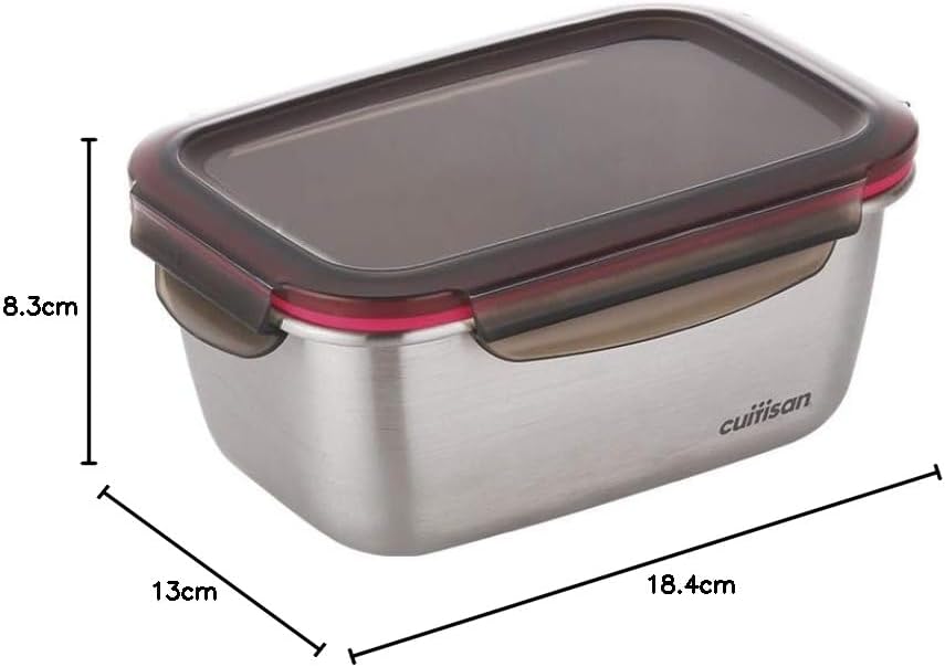 Cuitisan EC7-SS06 Frischhaltedose mit Clipverschluss, 18,4cm x 13,0cm x 8,3cm / 980ml