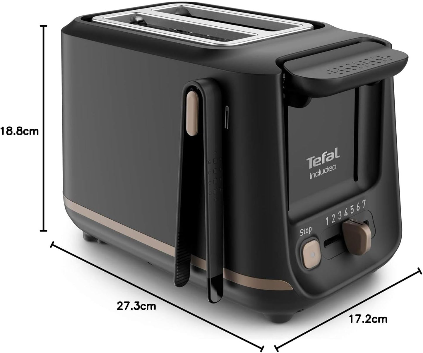 Toaster mit Magnetklammern und Krümelschublade