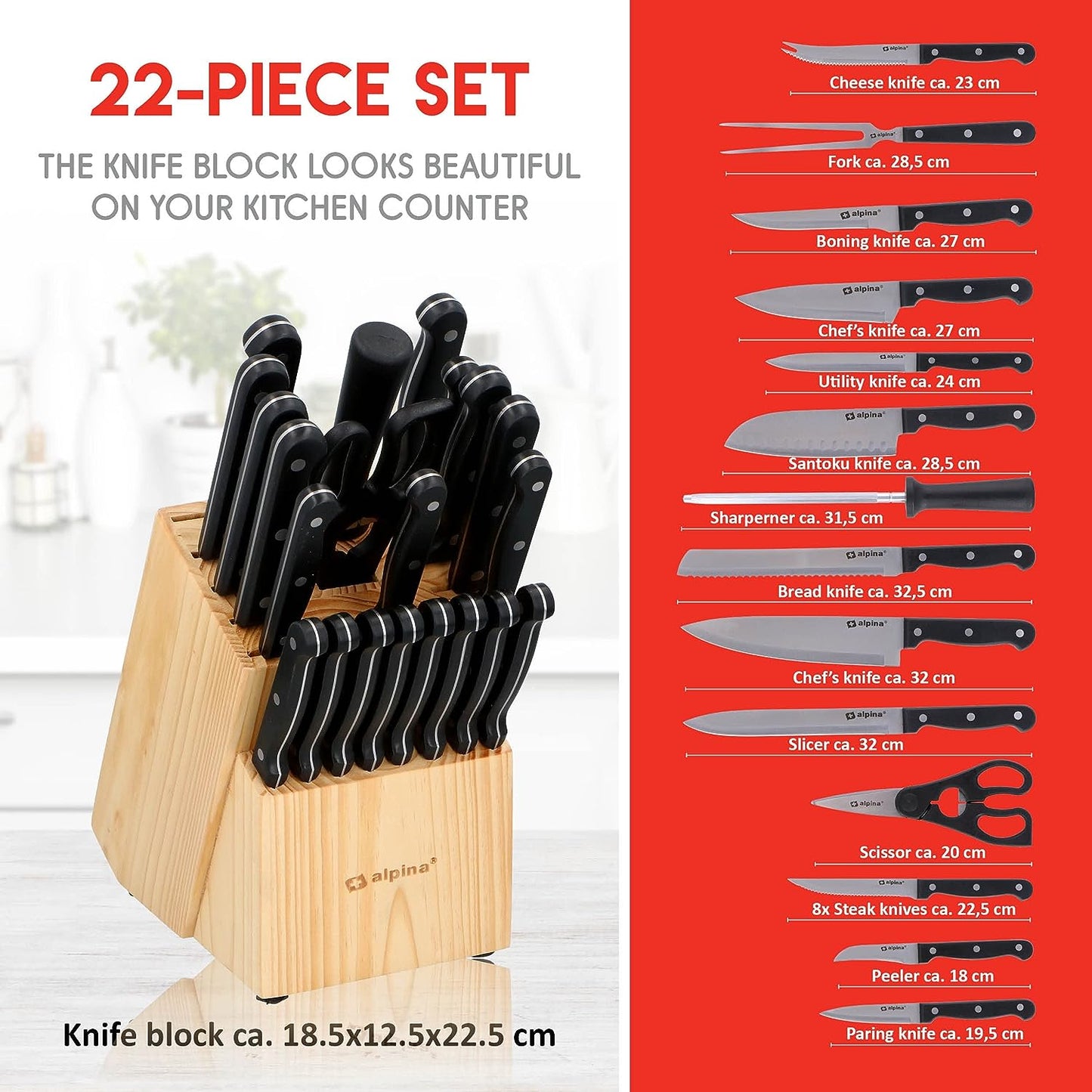 Messerblock Set, Holz
