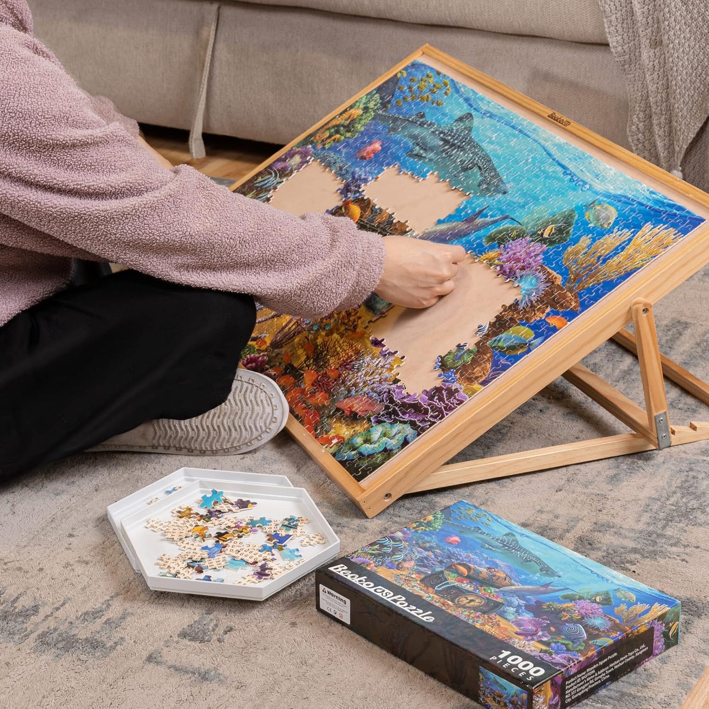 Verstellbares Puzzlebrett für bis zu 1000 Teile