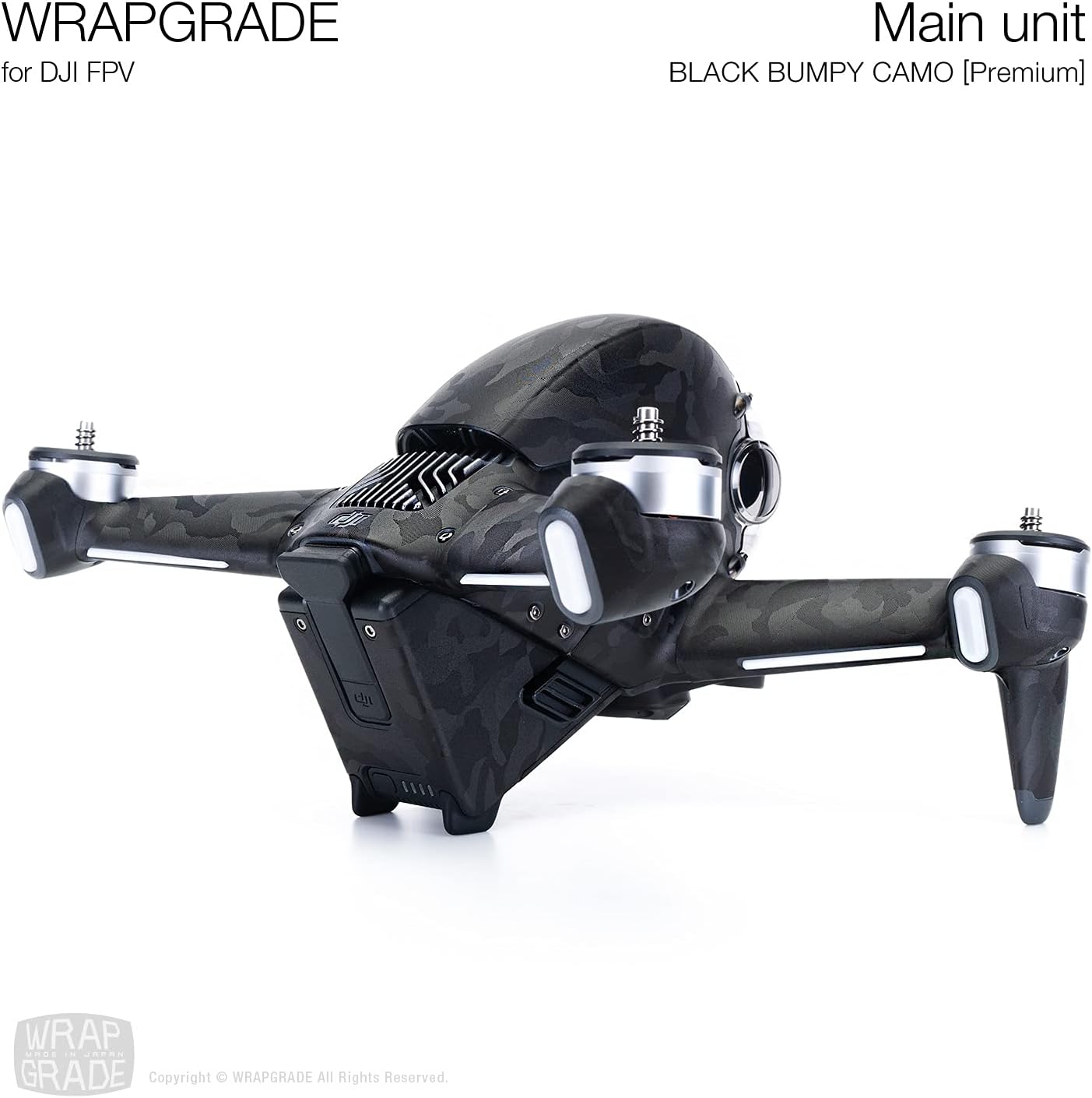 Schutzfolie für DJI FPV Drohne, Black Bumpy Camo