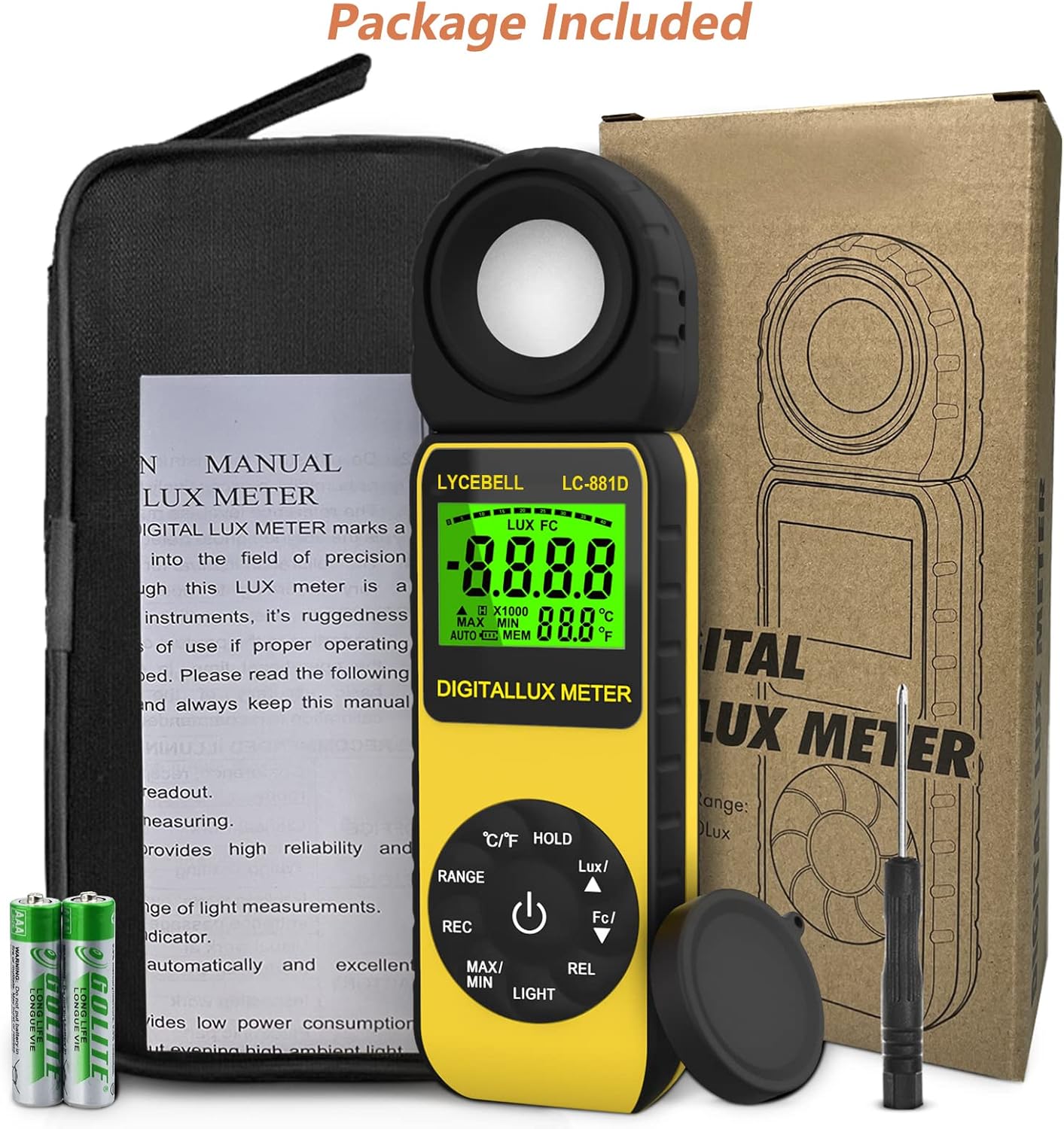Digital Luxmeter LC-881D, 400,000 Lux
