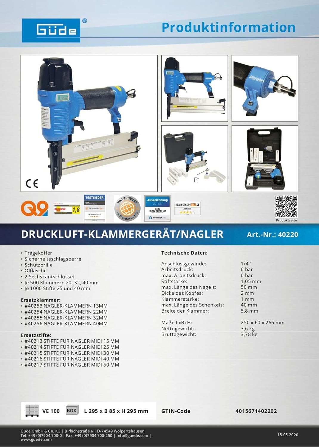 40220 Druckluftklammergerät