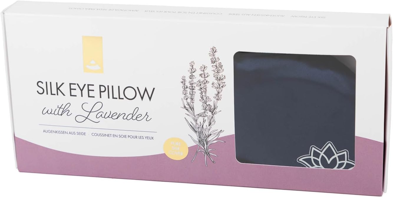 Augenkissen mit Lavendel-Leinsamen-Füllung, Seide Dunkelblau