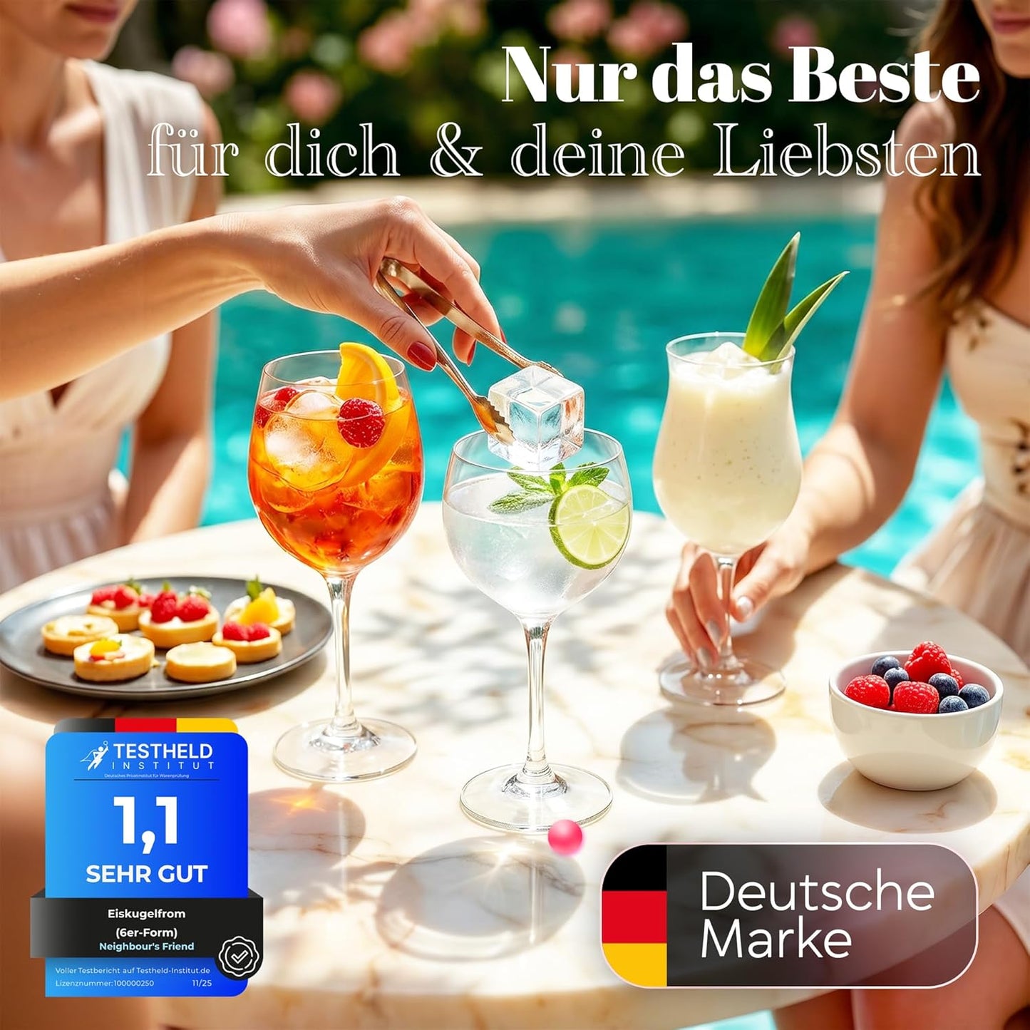 Eiswürfel- & Eiskugelform-Set, Pink 02x Kugel+Würfel