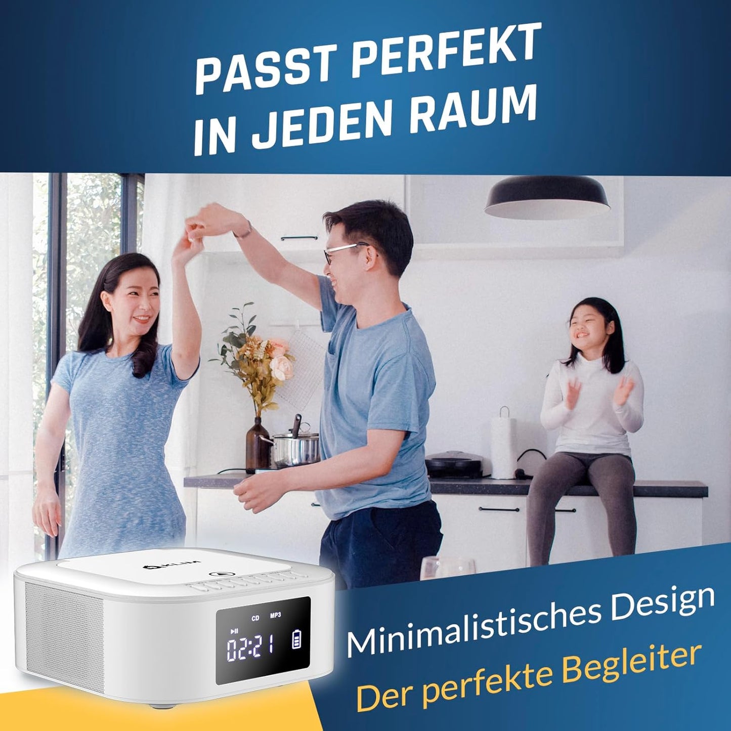 Boombox mit CD-Player und Bluetooth, Weiss