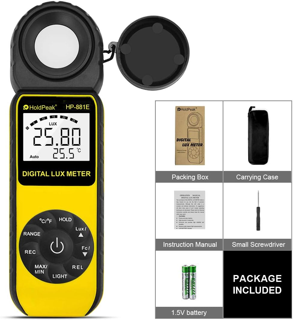 Digital Luxmeter 881E mit drehbarem Detektor