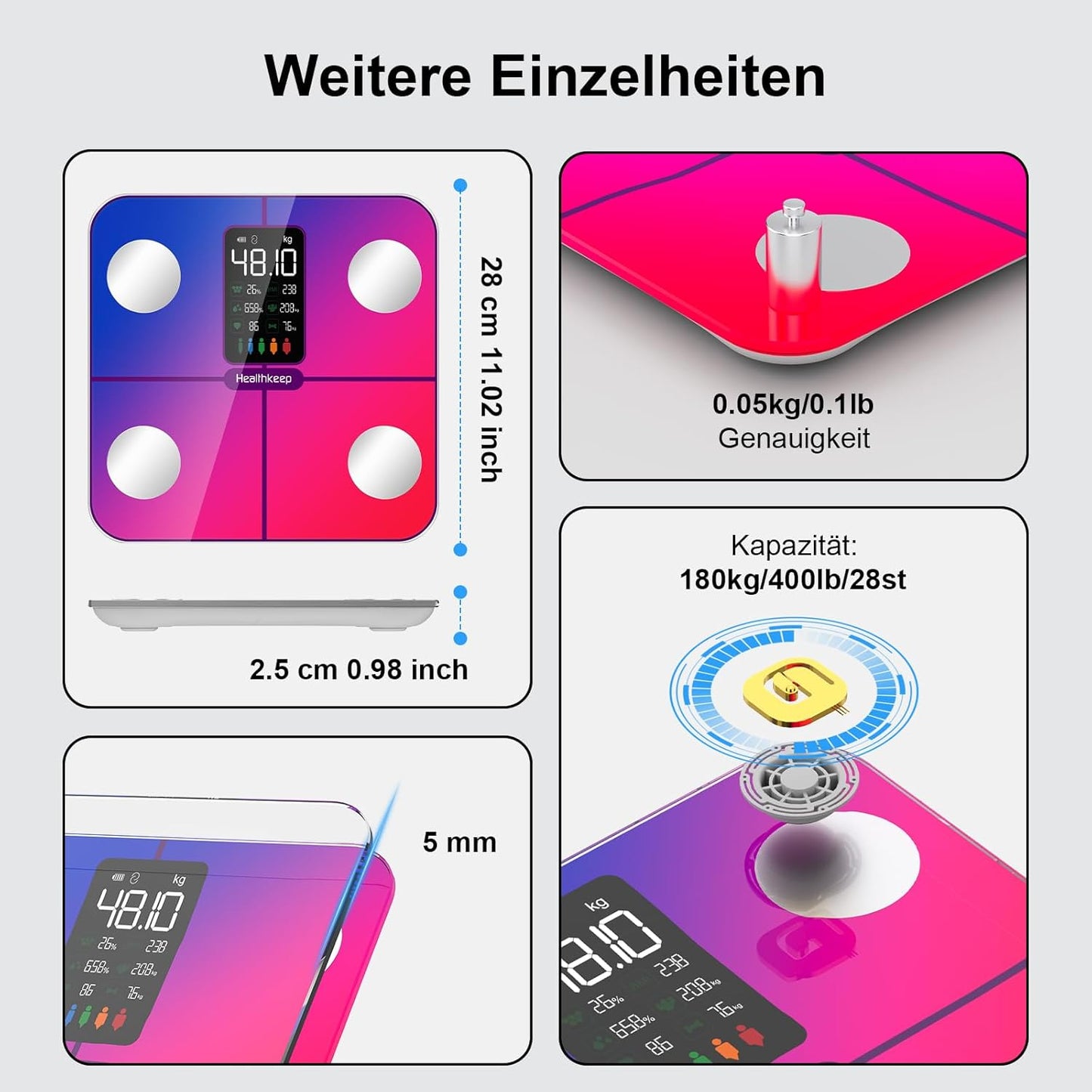Körperfettwaage, 280 Regenbogen