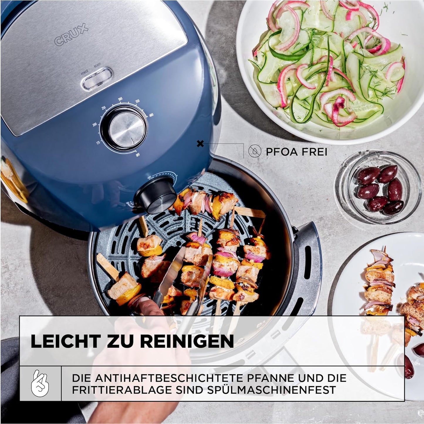 Heissluftfritteuse, Blau 3.5L Manuale