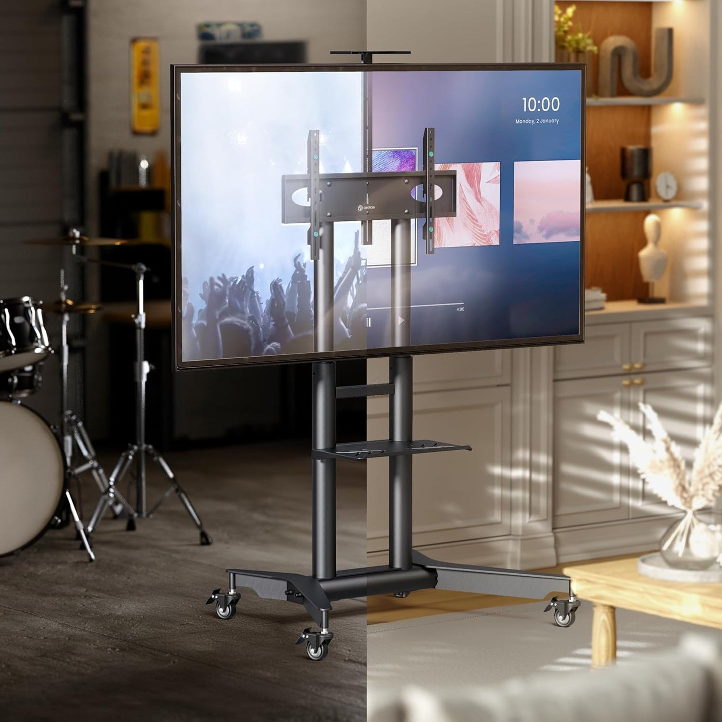 TV-Ständer TS1571-B, für 32-75 Zoll, höhenverstellbar, rollbar, TS1571 Schwarz