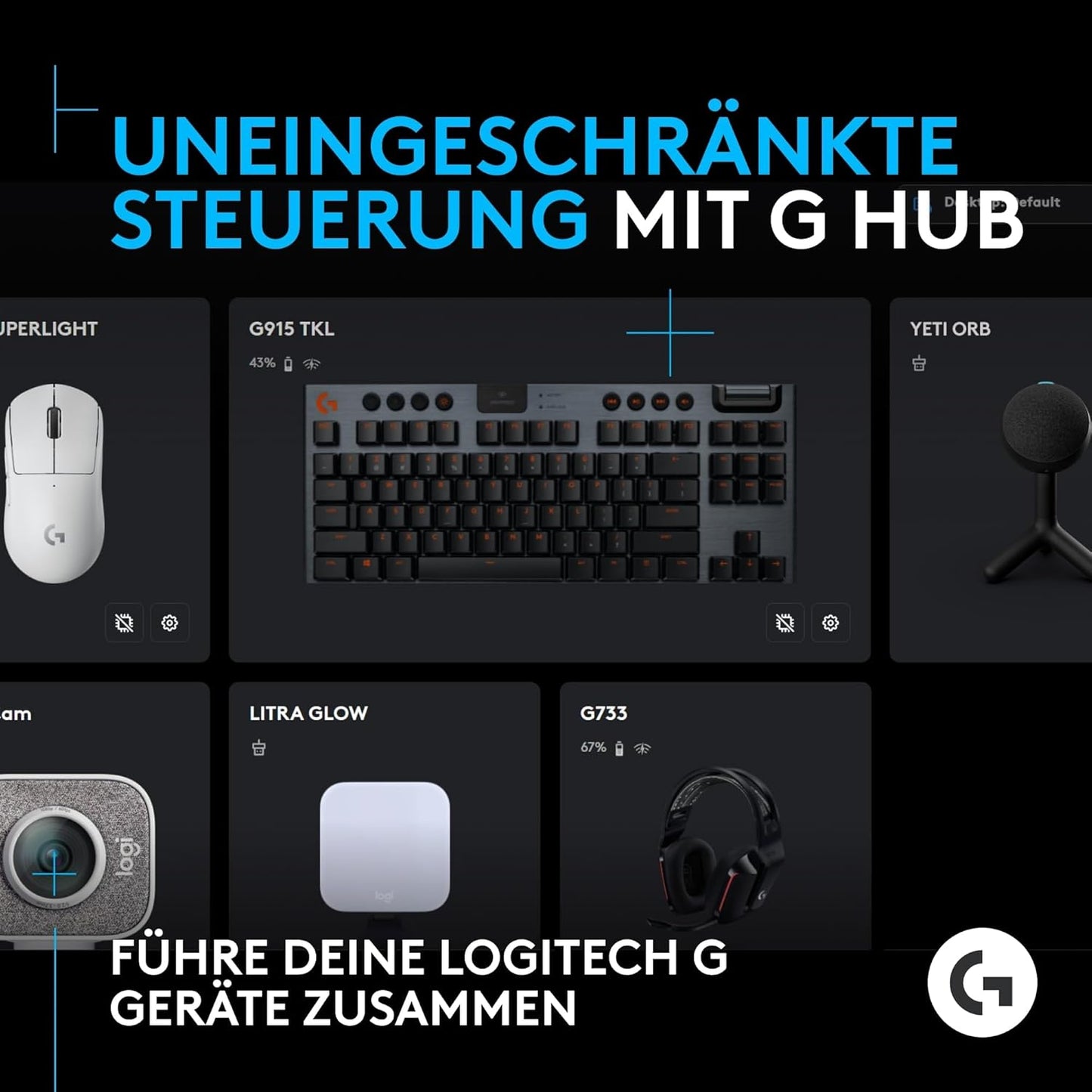 Yeti Orb Gaming-Kondensatormikrofon mit RGB, Schwarz