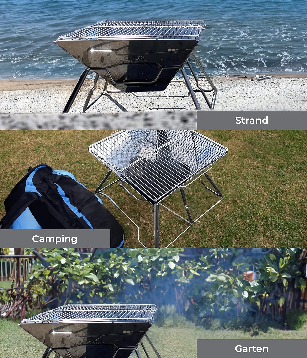 Klappbarer Holzkohlegrill, Large 42 X 42 X 27 Cm