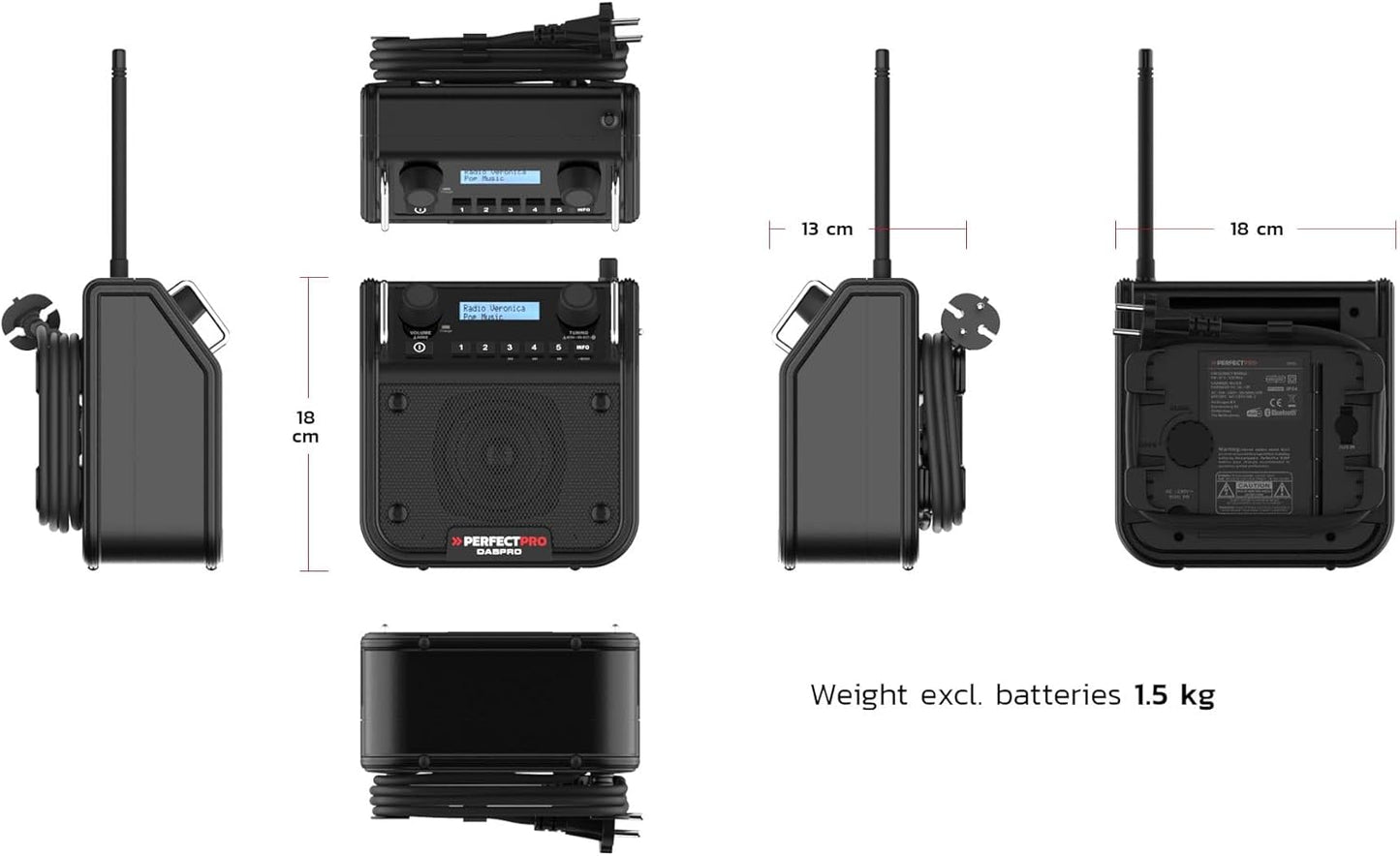 Baustellenradio DABPRO mit DAB+ und Bluetooth