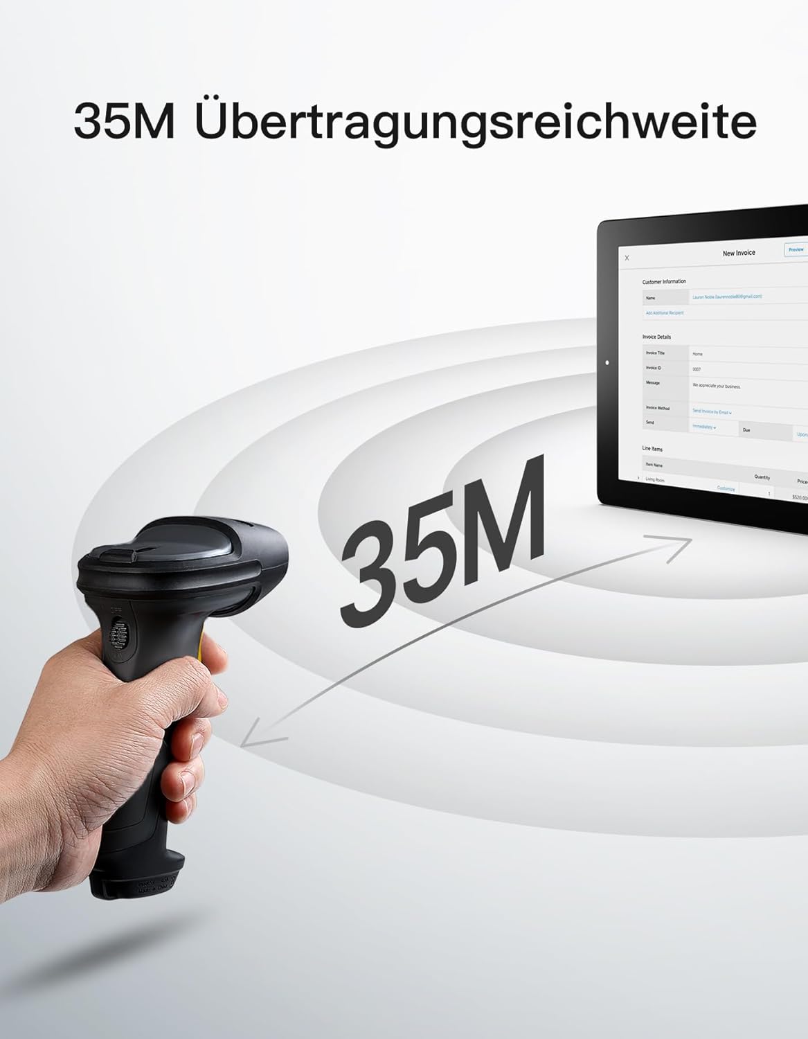 Barcode-Scanner BCST-72 für 1D- und 2D-Barcodes, Schwarz
