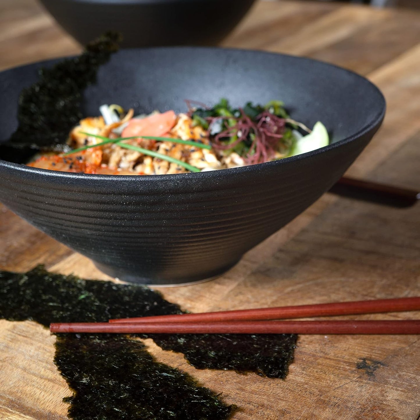 4er-Set Ramen Schüssel, 4x Schale Schwarz