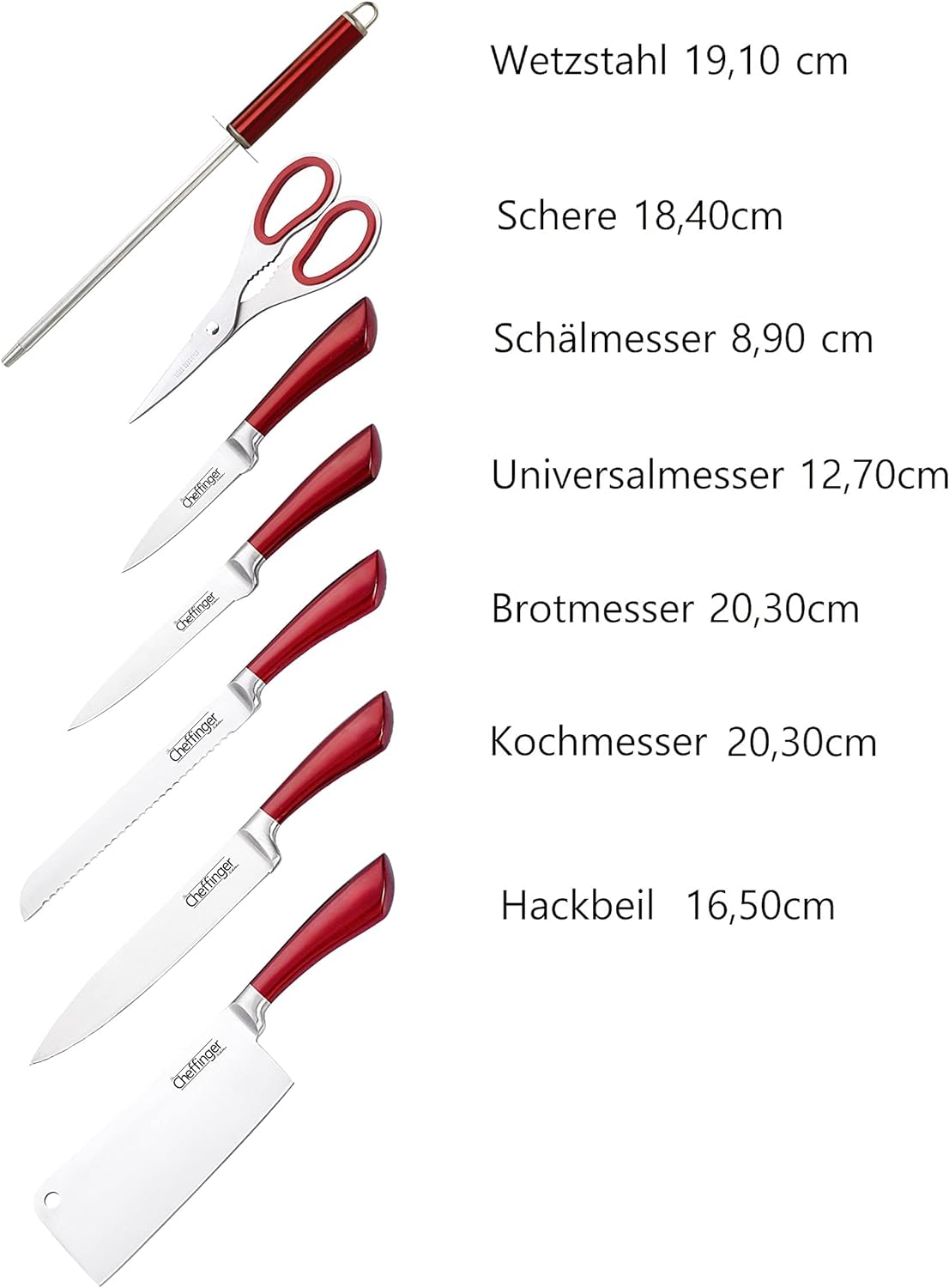 8-teiliges Profi Messer-Set