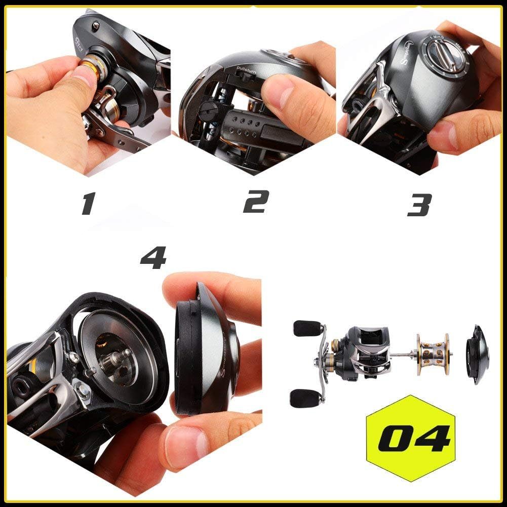 Baitcast-Angelrolle mit Doppelbremse 11+1BB, 8,2 kg 11+1BB, Rechtshänder