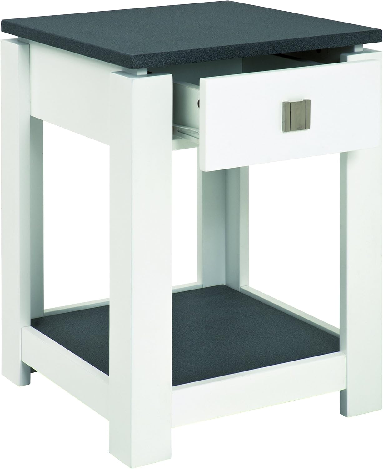 Beistelltisch Allyson, Granitoptik-weiss B 40 x T 40 x H 55 cm