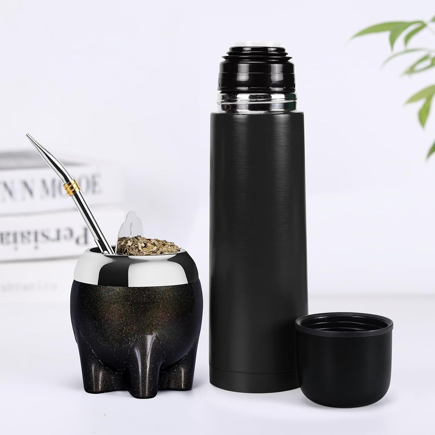 Yerba Mate mit Bombilla, Schwarz