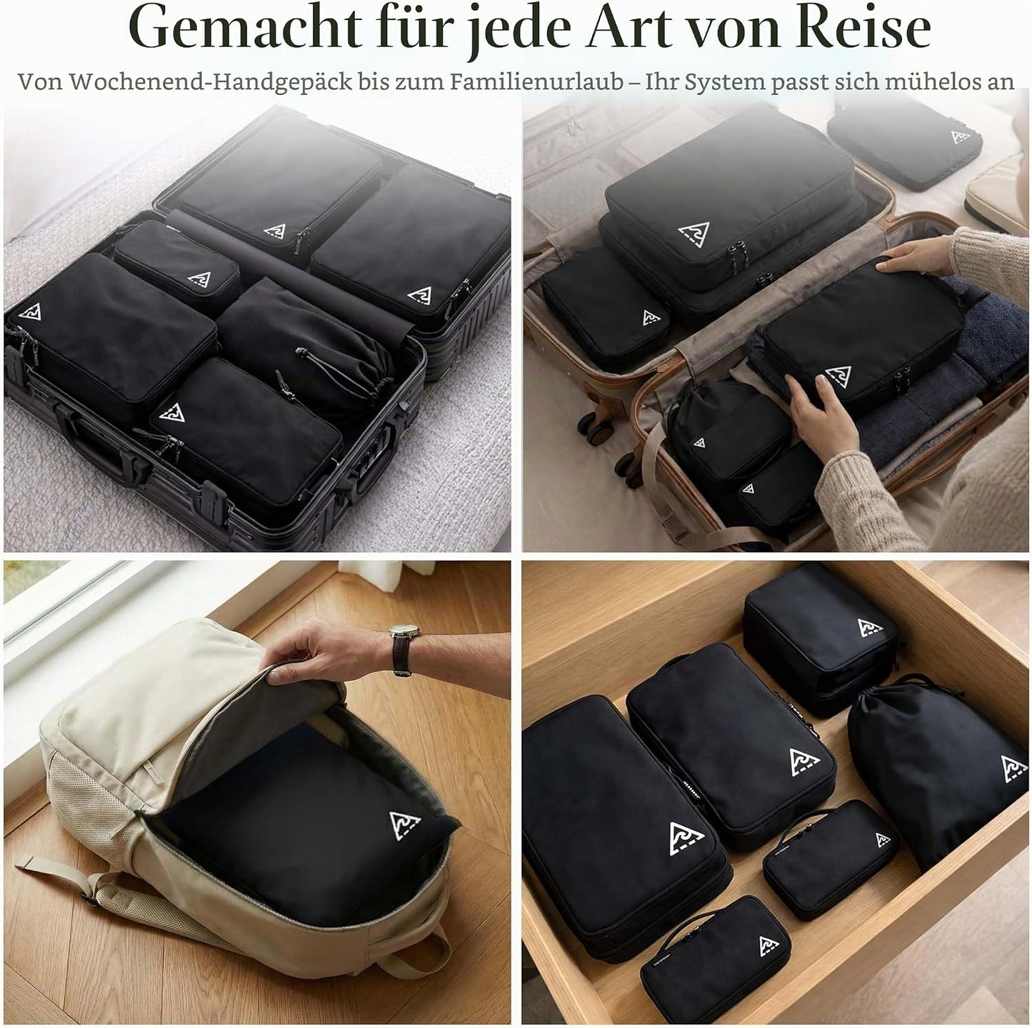 Packungswürfel-Set, Schwarz 8-piece