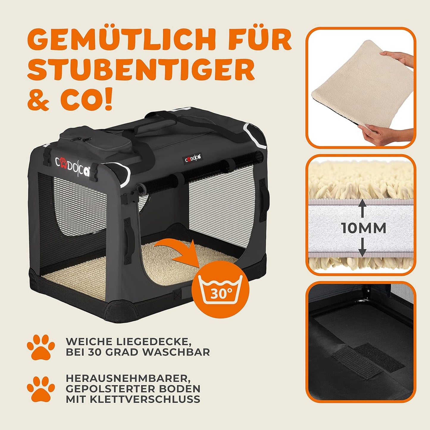 Hundetransportbox, L 60 x B 42 x H 44 cm Anthrazit