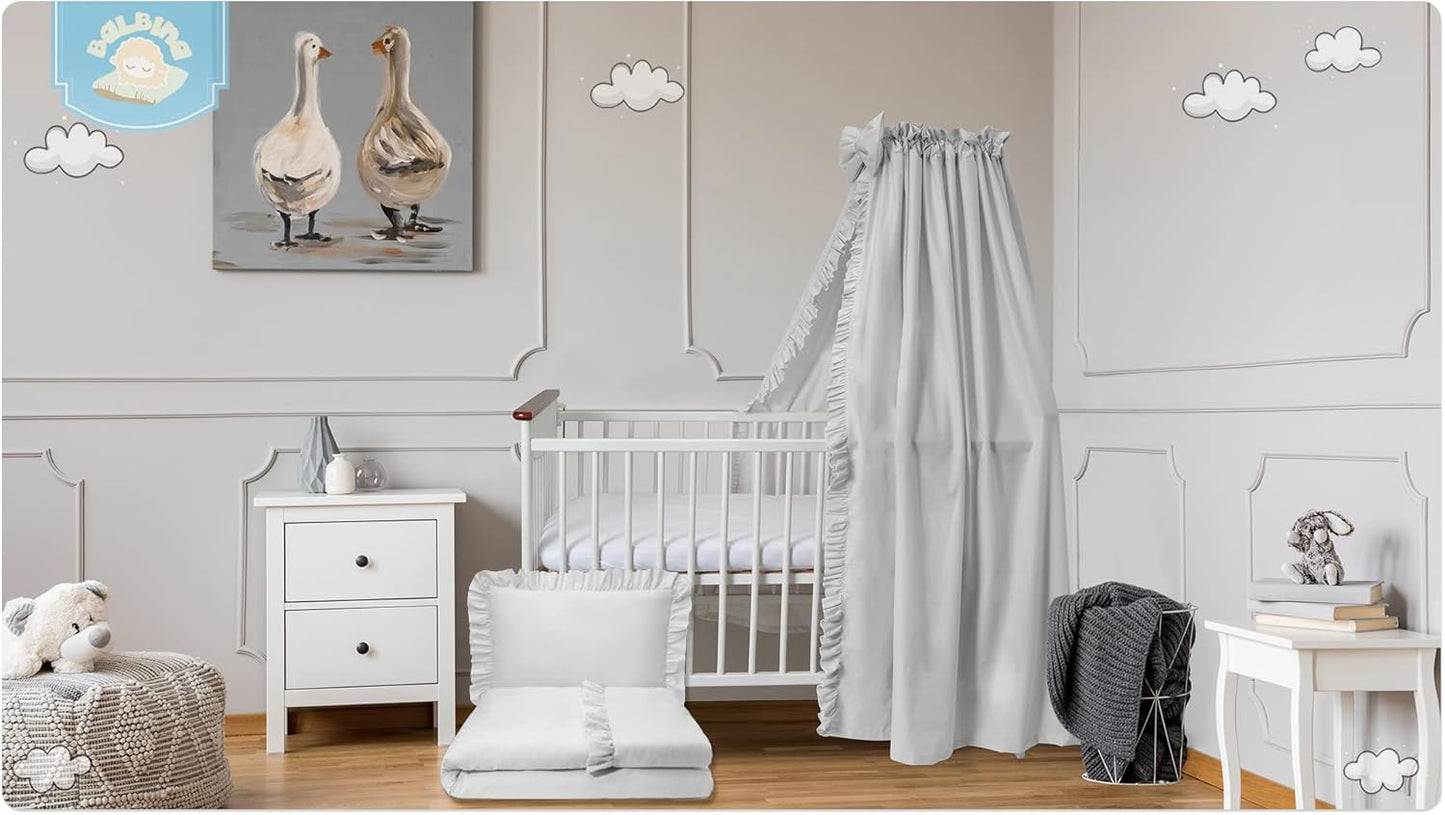 Baldachin Deko-Set für Kinderbett (ohne Stange), Weiss