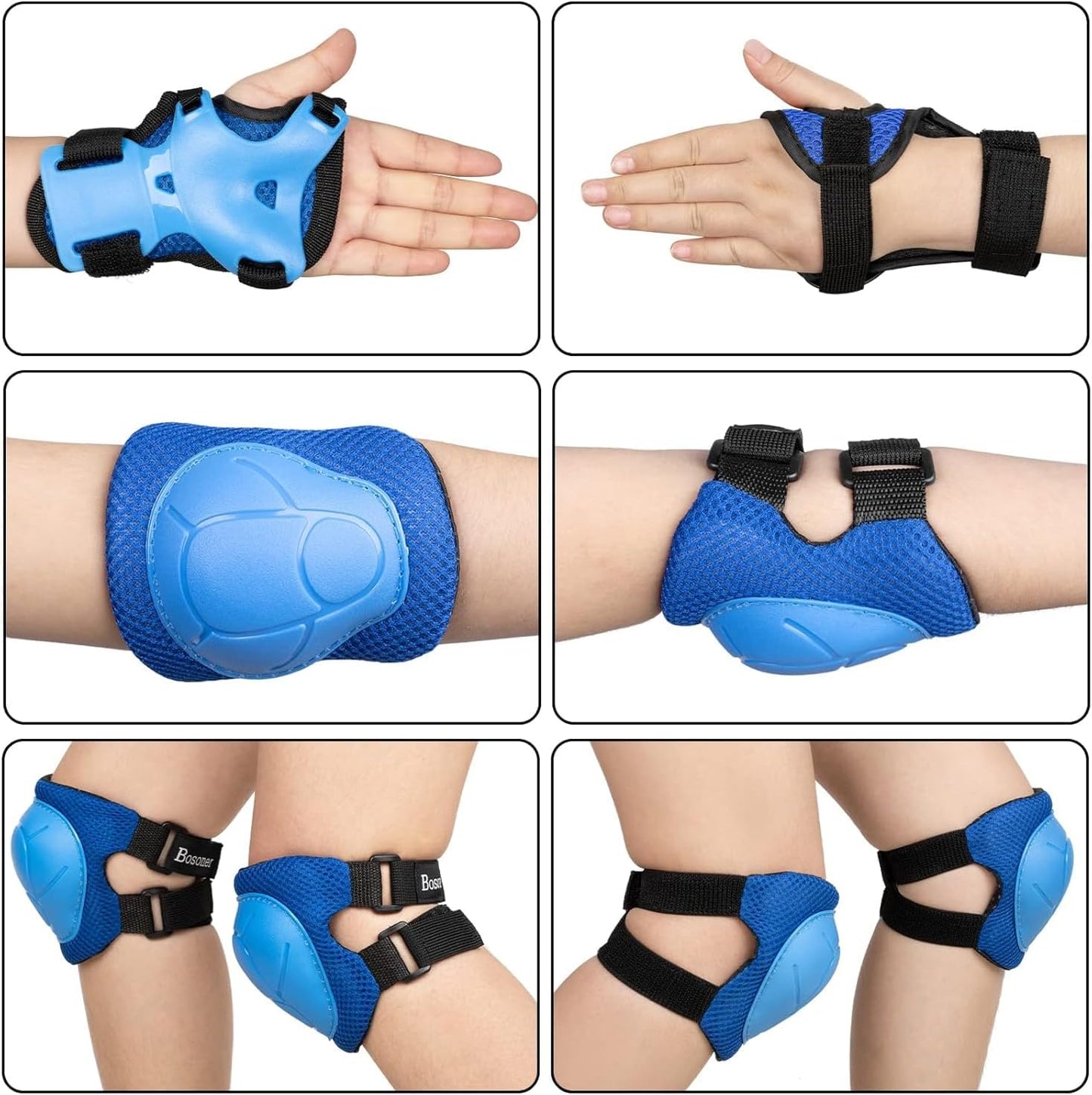 6-teiliges Protektoren-Set für Kinder, Blau