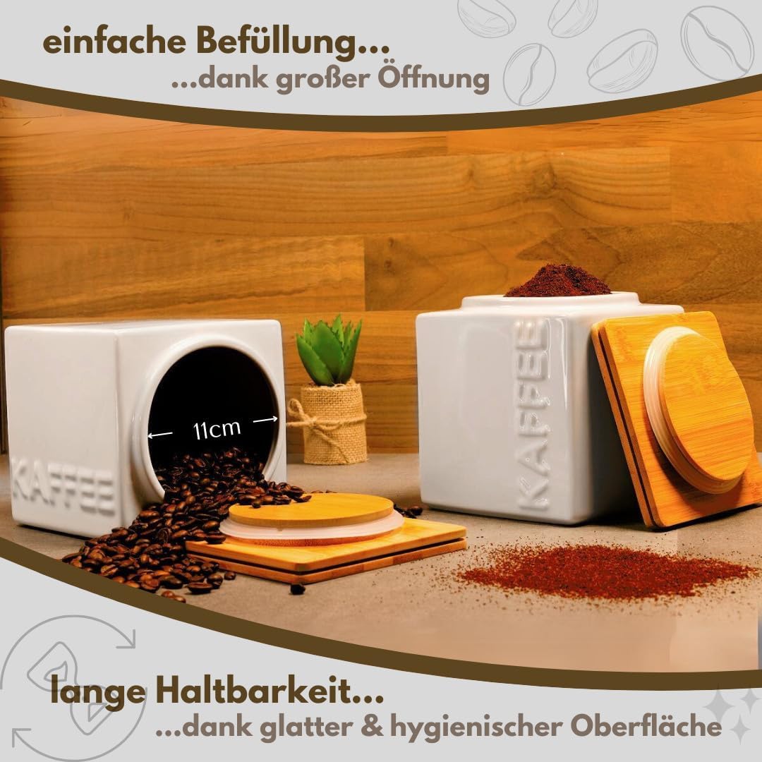 Luftdichte Kaffeedose, Kaffee Weiß
