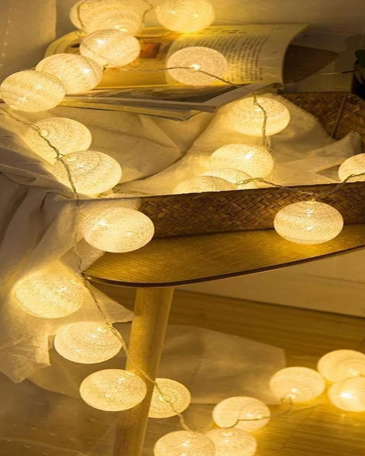 Lichterkette mit 20 LED-Lampions, EU-Version, EU Plug Weiss