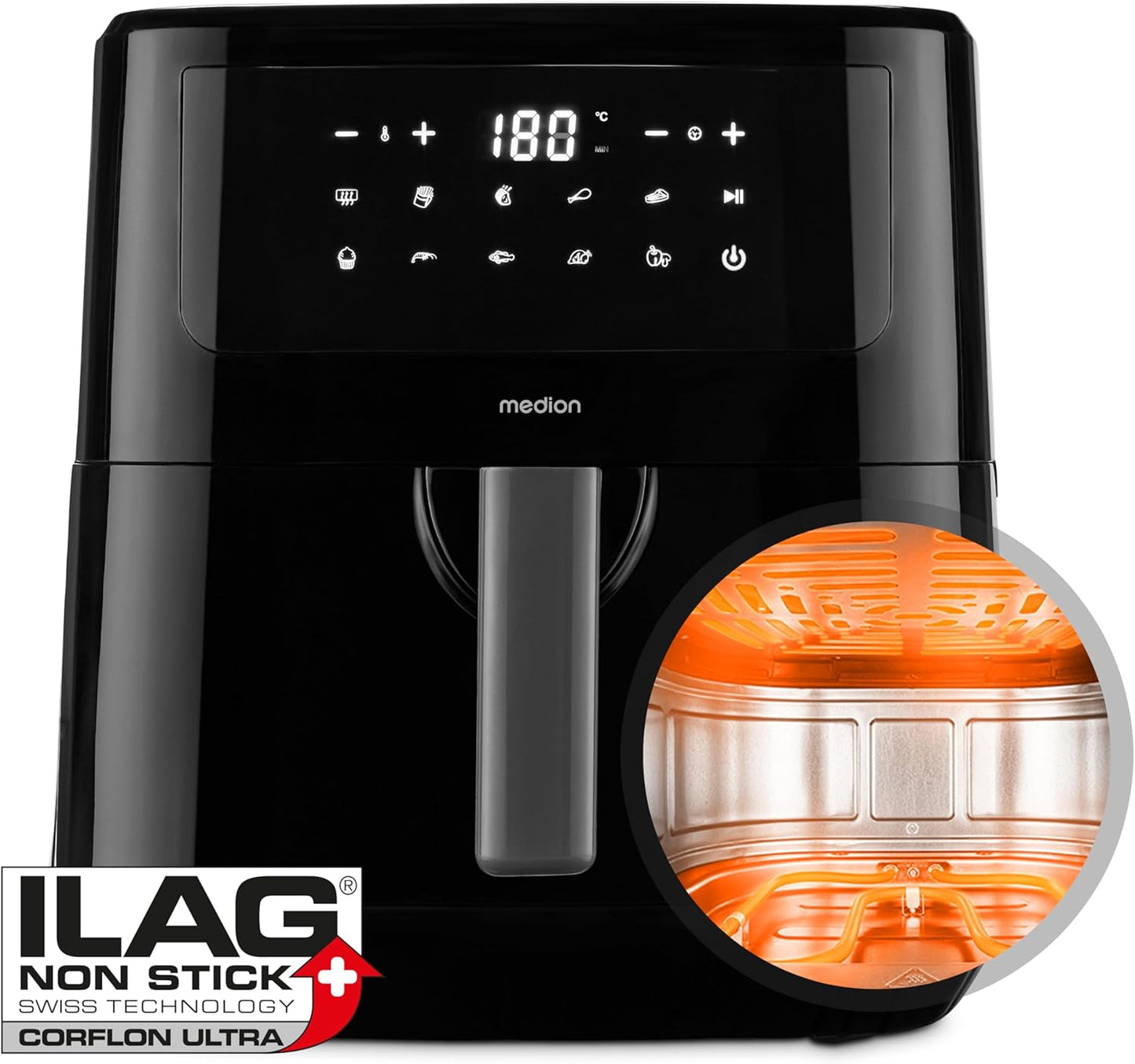 Heissluftfritteuse LIFE P10 XL Duo, Schwarz