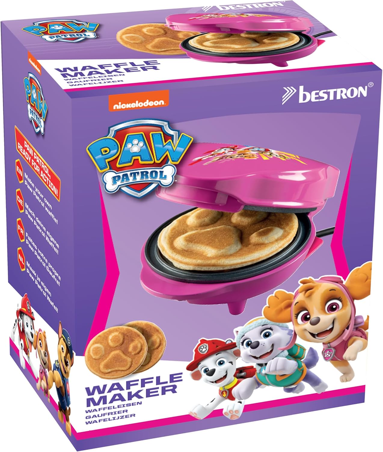 Mini-Waffeleisen im Paw Patrol Design, Rosa