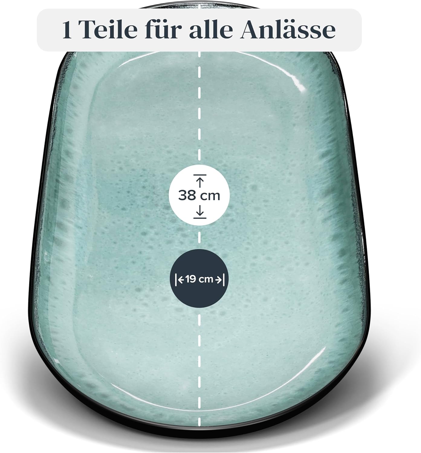 Ovale Servierplatte, Servierplatte Salbeigrün