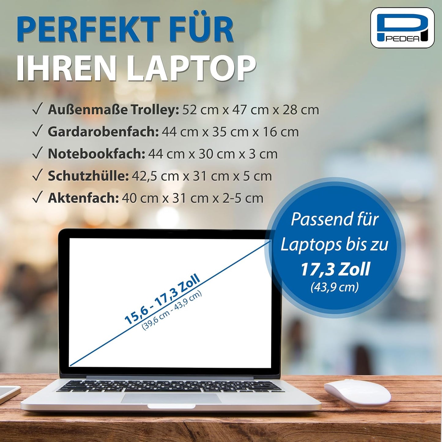 Laptop-Rollkoffer, Trolley Premium Plus