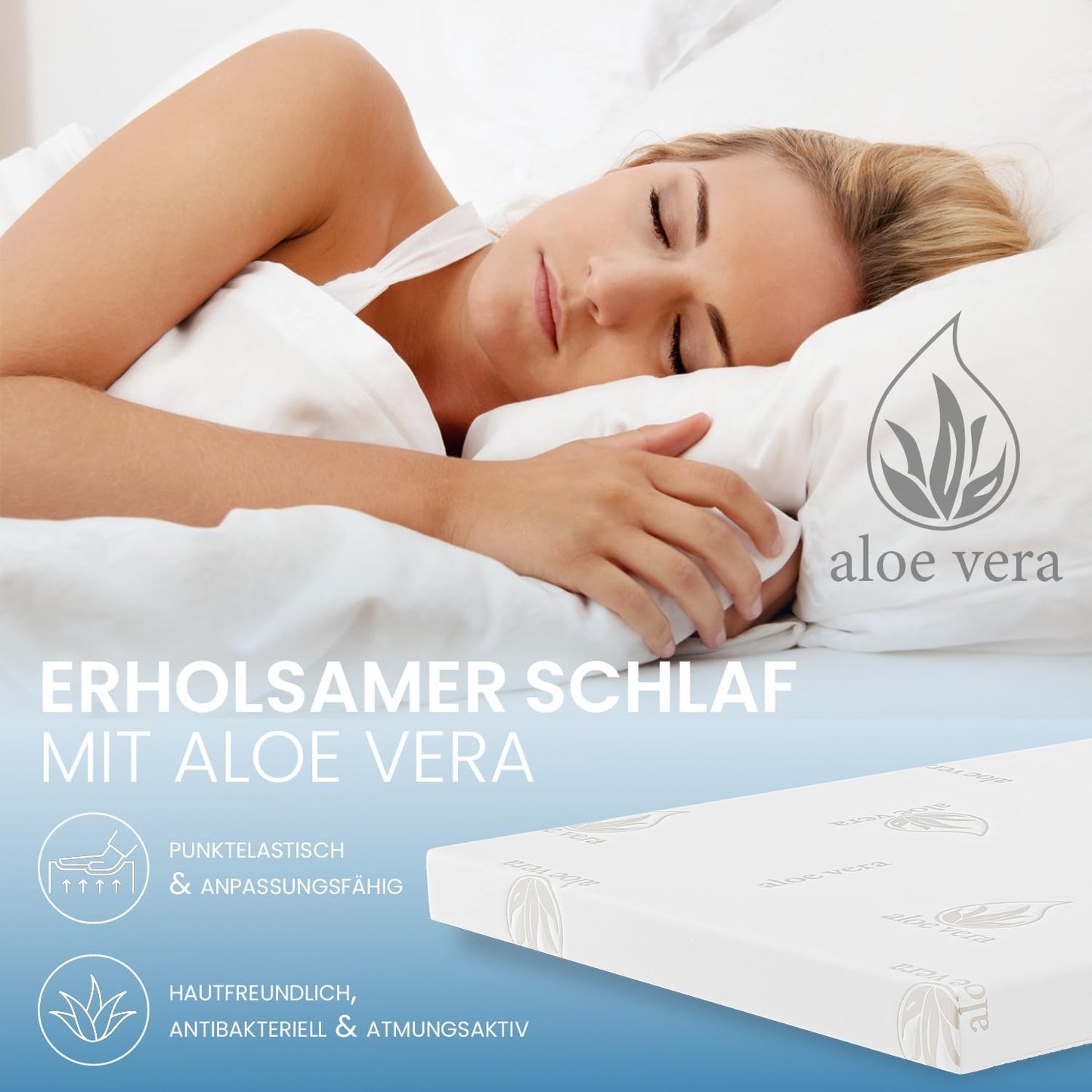 Viscoelastischer Matratzentopper 90x190 cm, 90 x 190 cm Viscoschaum - 4 cm