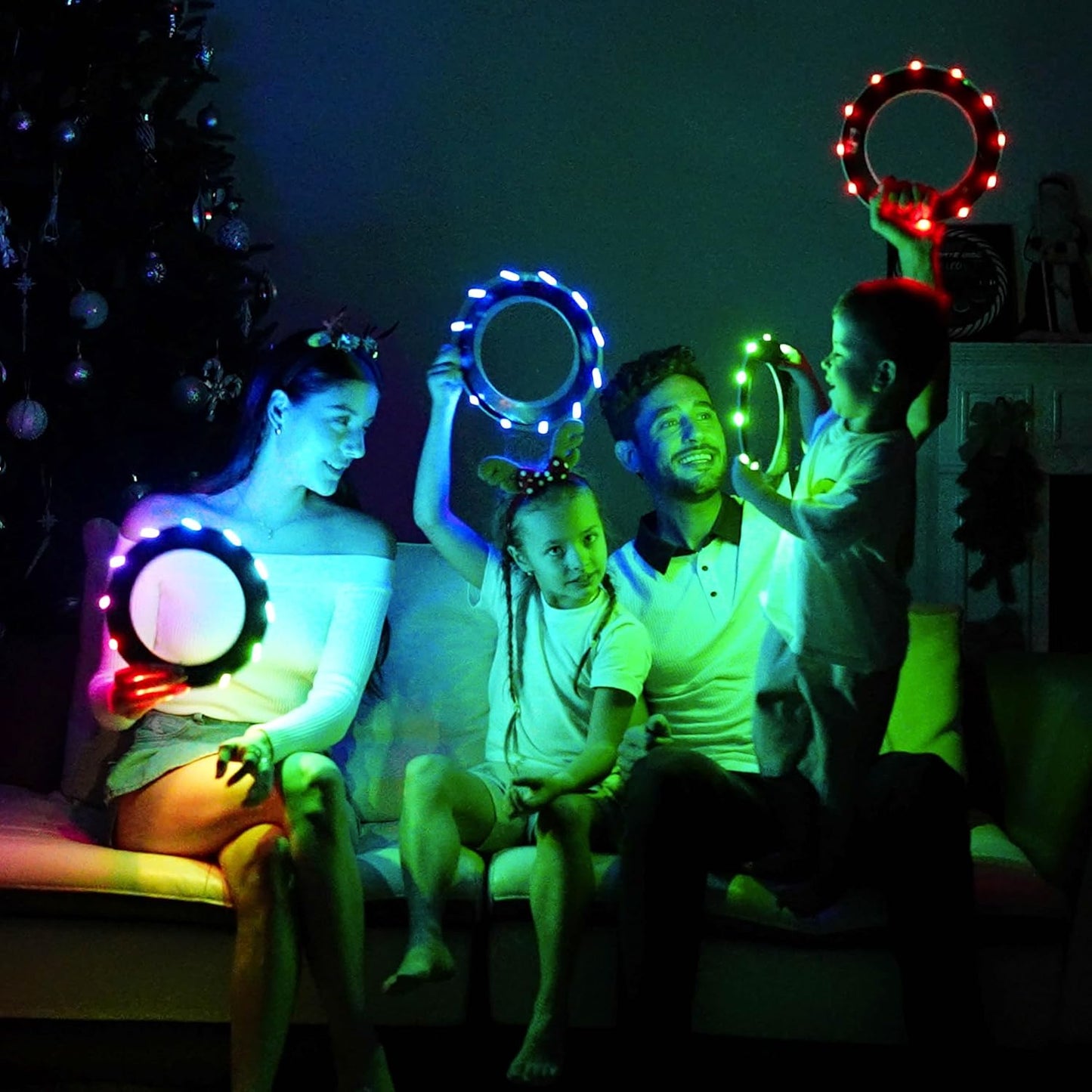 Flying Ring mit LEDs, Blue