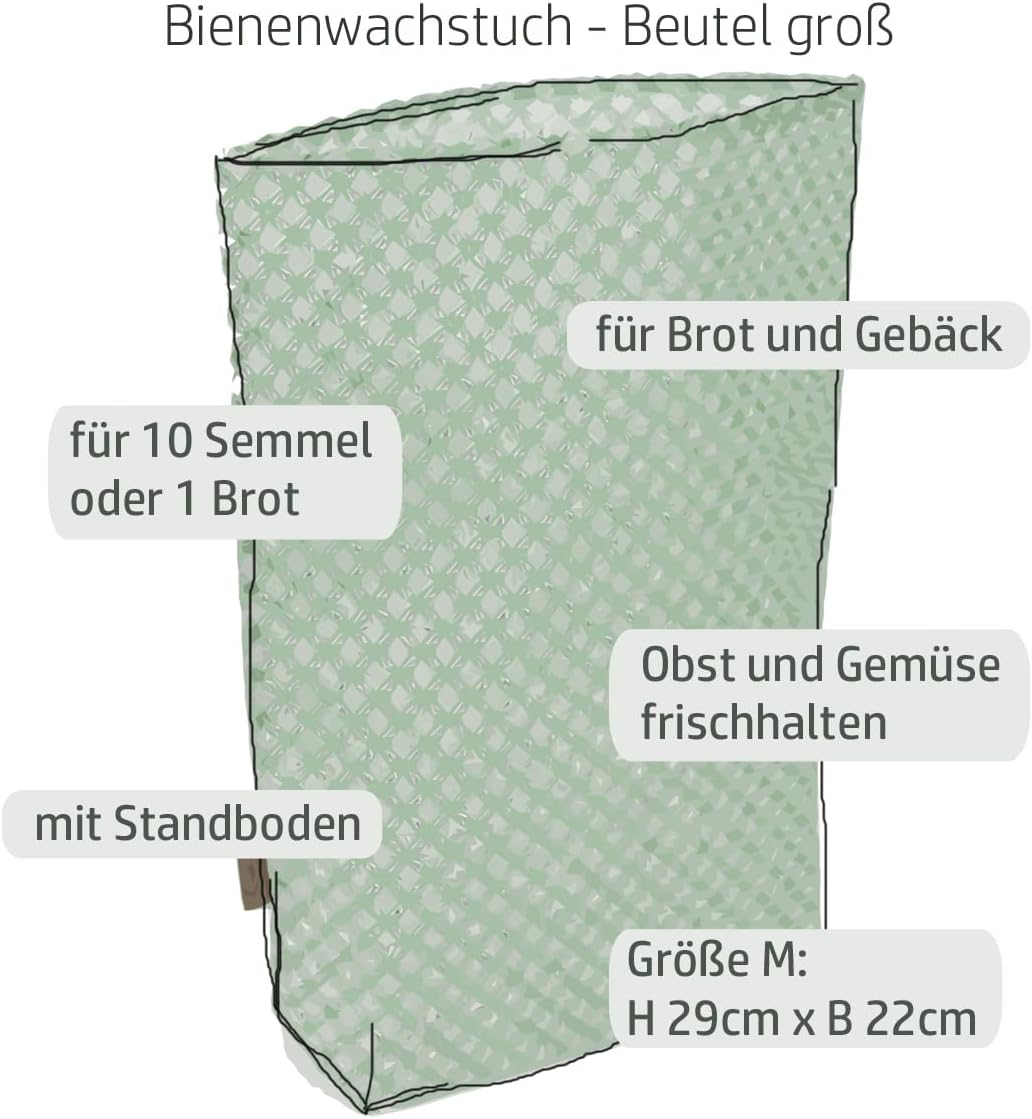 Bio-Bienenwachstuch Beutel Frischefranz mit Standboden, Gelbe Kreise