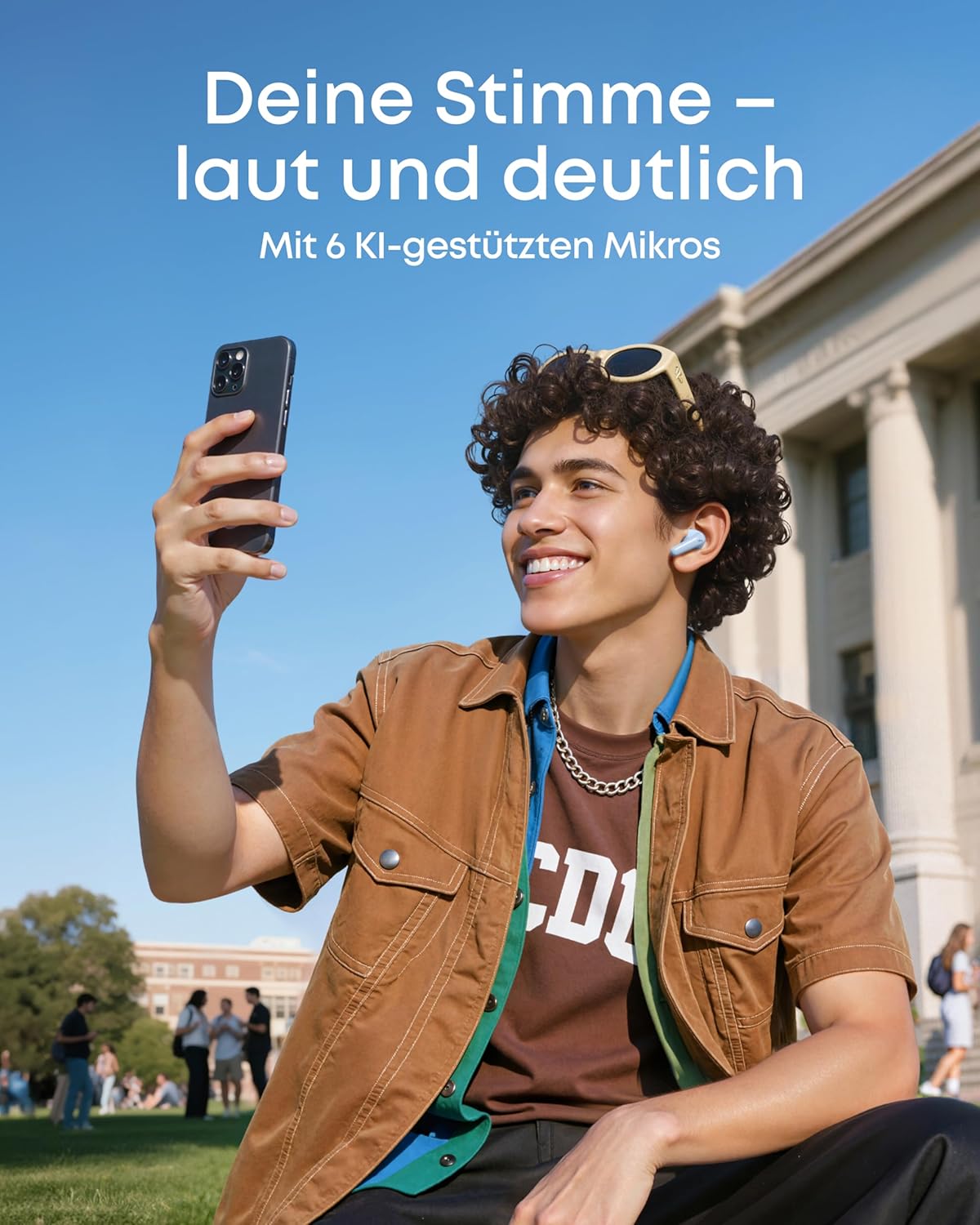 P31i Bluetooth-Kopfhörer mit KI-Übersetzer, Blau