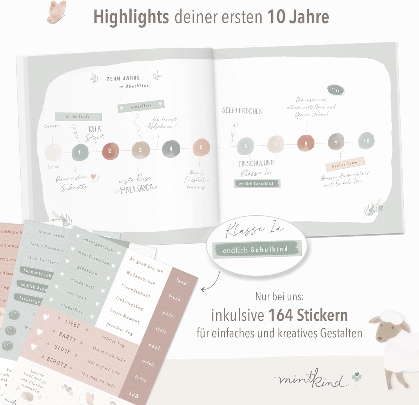 Erinnerungsalbum "Meine Kindheit", mit Stickerset, Wald