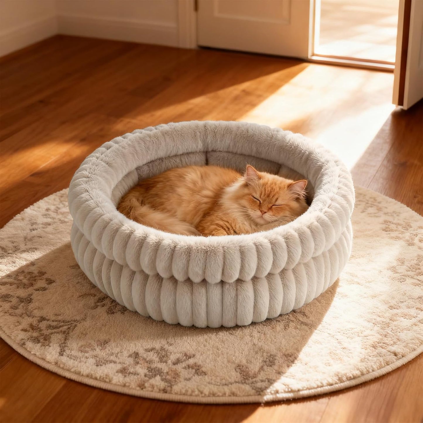 Waschbares Katzenbett, 51x51x20CM Braun