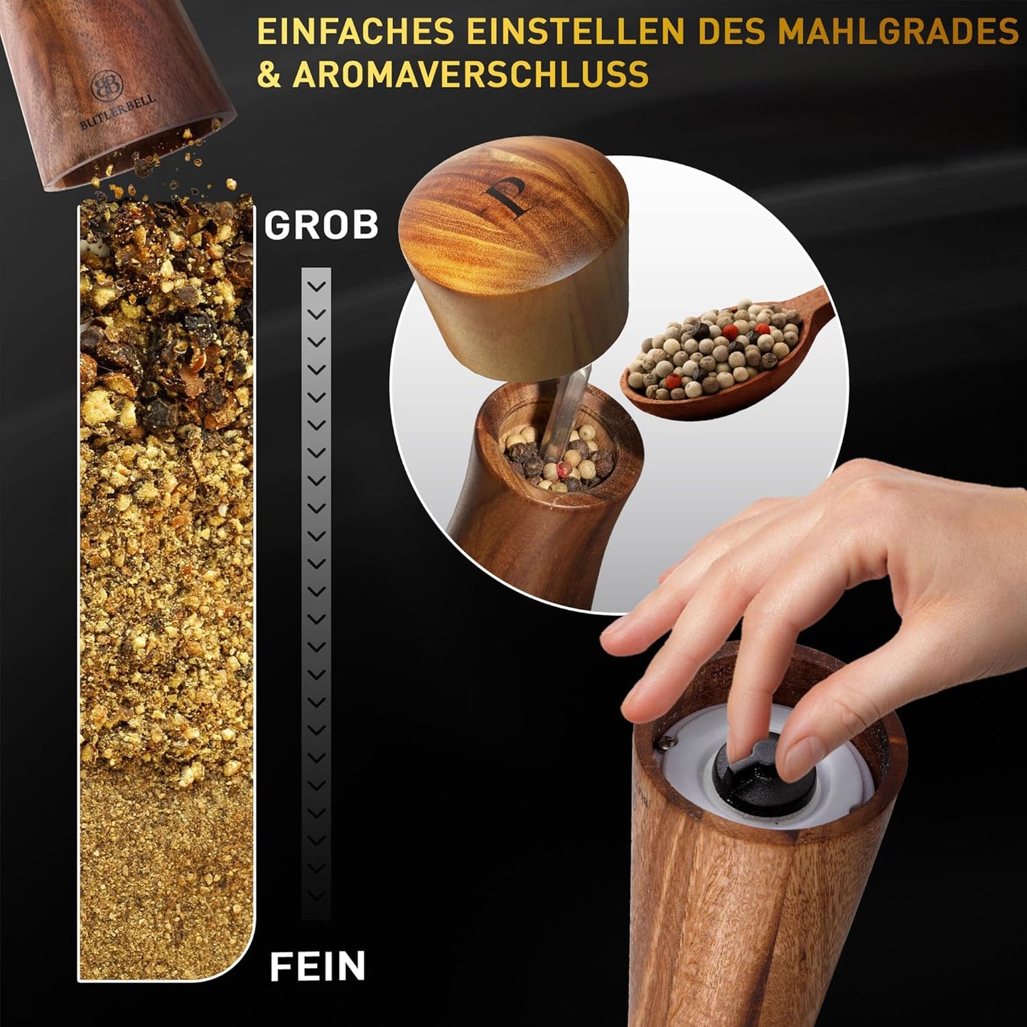 Salz- & Pfeffermühlen-Set, Ohne Geschenkbox