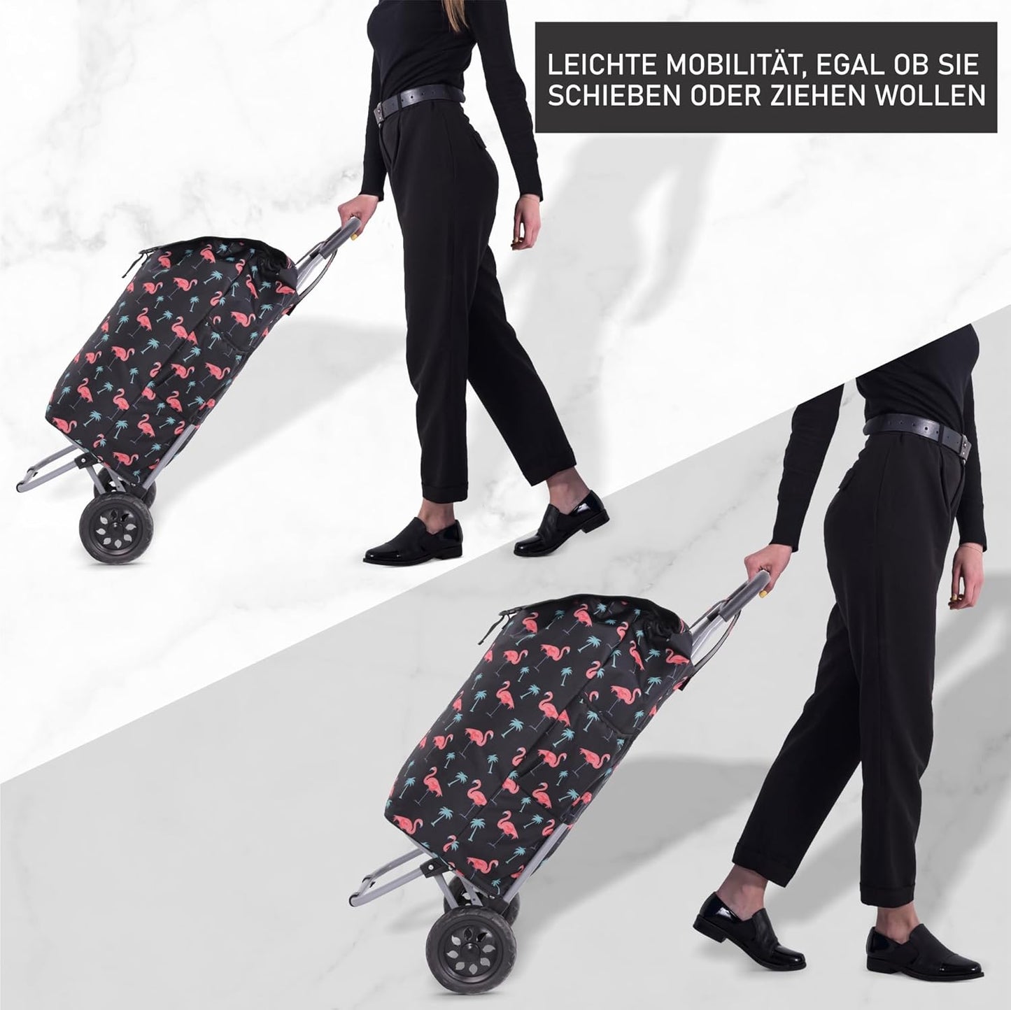 Einkaufstrolley, Schwarze Flamingos